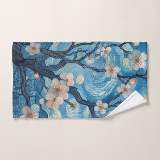 21歳の誕生日アーモンドの花ブルークリーム バスタオルセット (ハンドタオル)