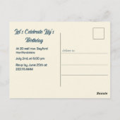 21歳の誕生日アーモンドの花ブルークリーム ポストカード (裏面)