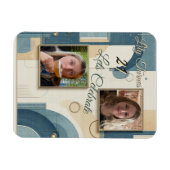 21歳の誕生日アーモンドの花ブルークリーム マグネット (横)