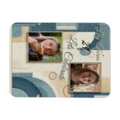 21歳の誕生日アーモンドの花ブルークリーム マグネット (横)