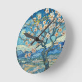 21歳の誕生日アーモンドの花ブルークリーム ラウンド壁時計 (傾斜)