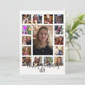 21歳の誕生日アーモンドの花ブルークリーム 招待状 (スタンド正面)