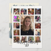 21歳の誕生日アーモンドの花ブルークリーム 招待状 (正面/裏面)