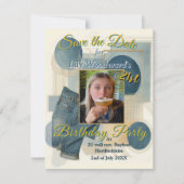 21歳の誕生日アーモンドの花ブルークリーム 案内状 (正面)