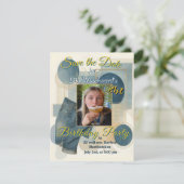 21歳の誕生日アーモンドの花ブルークリーム 案内状 (スタンド正面)