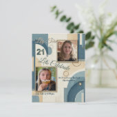 21歳の誕生日アーモンドの花ブルークリーム 案内状 (スタンド正面)