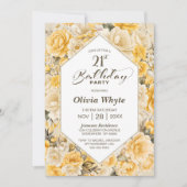 21歳の誕生日イエローフローラパーティー 招待状 (正面)