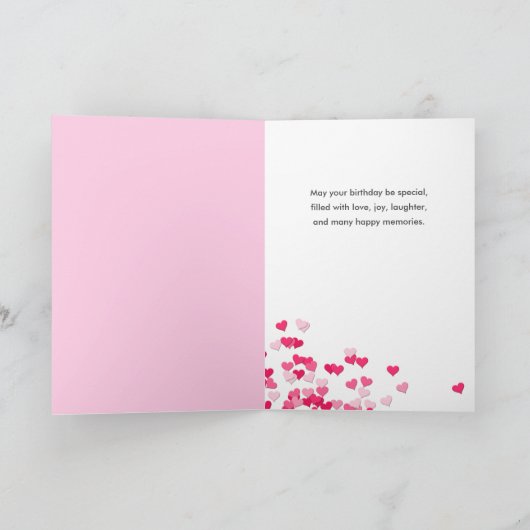 21歳の誕生日ウィッシュズバレリーナピンクドレス カード (内部)