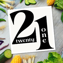 21歳の誕生日エレガントタイポグラフィ誕生会 スタンダードランチョンナプキン