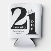 21歳の誕生日エレガントタイポグラフィ誕生会 缶クーラー (正面)