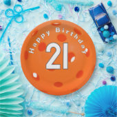 21歳の誕生日オレンジピックボール ペーパープレート (パーティー)