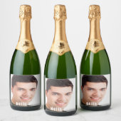 21歳の誕生日カスタム写真こんにちは21人 スパークリングワインラベル (ボトル)