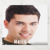 21歳の誕生日カスタム写真こんにちは21人 スパークリングワインラベル (シングルラベル)