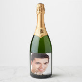 21歳の誕生日カスタム写真こんにちは21人 スパークリングワインラベル (正面)