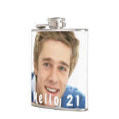 21歳の誕生日カスタム写真こんにちは21男 フラスク (左)