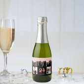 21歳の誕生日カスタム写真グリッターブラックバラ金ゴールド スパークリングワインラベル