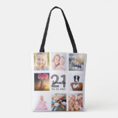 21歳の誕生日カスタム写真コラージュ女性ホワイト トートバッグ (裏面)