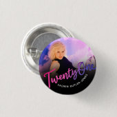 21歳の誕生日カスタム写真紫ピンクブラック 缶バッジ (正面&裏面)
