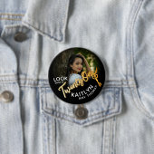 21歳の誕生日カスタム写真金ゴールドの色と黒 缶バッジ (インサイチュ)