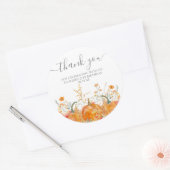 21歳の誕生日カボチャのワイルドフラワーカスタムありがとう ラウンドシール (封筒)