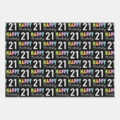 21歳の誕生日カラフルタイポグラフィ ラッピングペーパーシート (正面3)