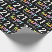 21歳の誕生日カラフルタイポグラフィ ラッピングペーパー (角)