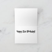 21歳の誕生日カードをおめでとう カード (内部)