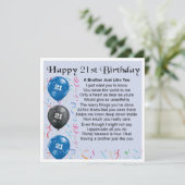 21歳の誕生日カード-兄弟 カード (スタンド正面)