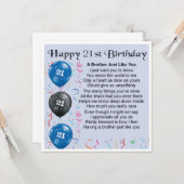 21歳の誕生日カード-兄弟 カード (正面/裏面インサイチュ)