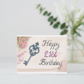 21歳の誕生日カード（女性） ポストカード (スタンド正面)