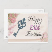 21歳の誕生日カード（女性） ポストカード (正面/裏面)