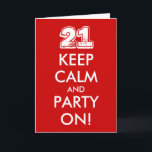 21歳の誕生日カード |落ち保着いてパーティーを！ カード<br><div class="desc">21歳の誕生日カード |落ち保着いてパーティーを！</div>