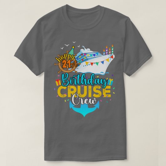 21歳の誕生日クルーズクルー Tシャツ (デザイン正面)