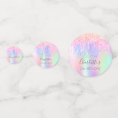 21歳の誕生日グリッターフォトレインボーホログラフィック コンフェッティ (正面)