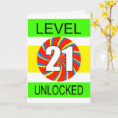 21歳の誕生日コンピュータゲーマー カード (黄色い花)