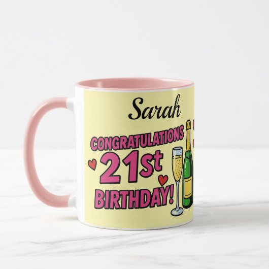 21歳の誕生日コーヒーマグ マグカップ (左)
