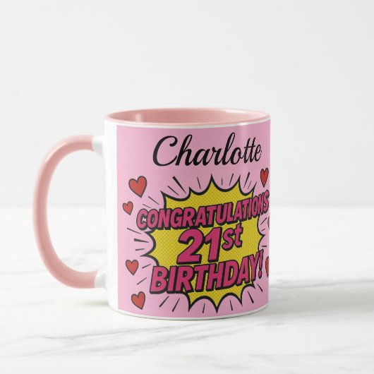 21歳の誕生日コーヒーマグ マグカップ (左)