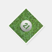 21歳の誕生日ゴルフボールオングラス スタンダードカクテルナプキン (角)