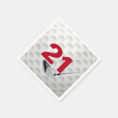 21歳の誕生日ゴルフボール スタンダードカクテルナプキン (角)