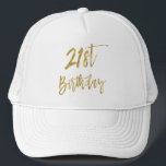 21歳の誕生日ゴールドフォイルと白いトラック帽 キャップ<br><div class="desc">21の誕生日金箔と白いトラック帽を彼女のために。</div>
