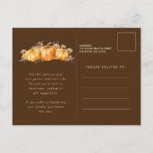 21歳の誕生日サプライズパーティー素朴ボホカンプキン インビテーションポストカード (裏面)