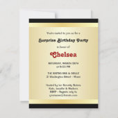 21歳の誕生日サプライズパーティー - どんな行事にも使える招待状 招待状 (裏面)