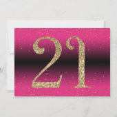 21歳の誕生日サプライズパーティー 深ピンク 招待状 (裏面)