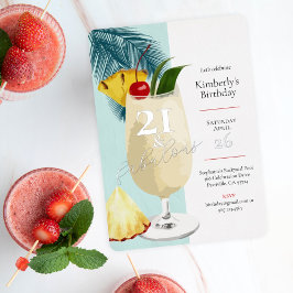 21歳の誕生日サマーグリーンカクテルパーティー 箔招待状