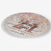 21歳の誕生日シックグリッターグラデーション ペーパープレート (アングル)