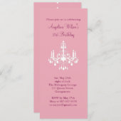21歳の誕生日シャンデリア招待状（ピンク） 招待状 (正面/裏面)