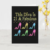 21歳の誕生日シュークイーンデザイン カード (黄色い花)