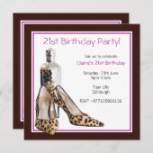 21歳の誕生日シューズ招待状 招待状 (正面/裏面)