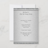 21歳の誕生日シルバーグレーマーレタイルパターン 招待状 (裏面)
