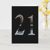 21歳の誕生日シルバー |数値21 カード (黄色い花)